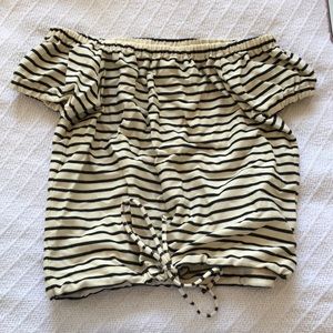 Madewell striped off the shoulder top